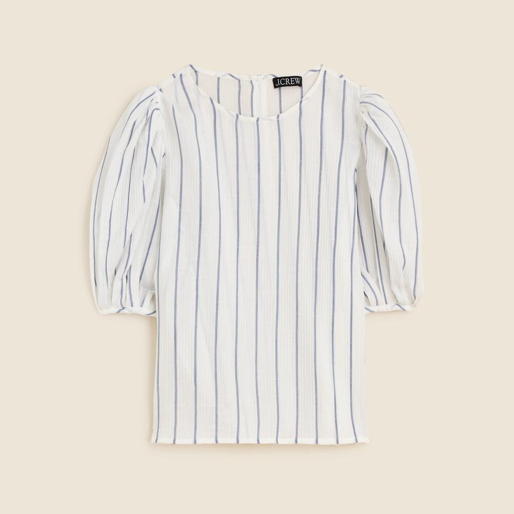 J.CREW Puff-sleeve top in sheer gauze Size - S